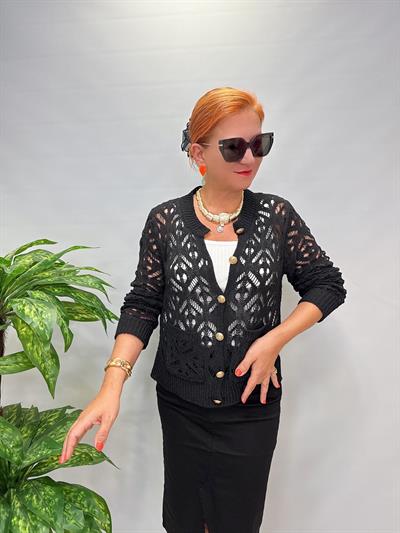 5012 Merserize Hırka Siyah