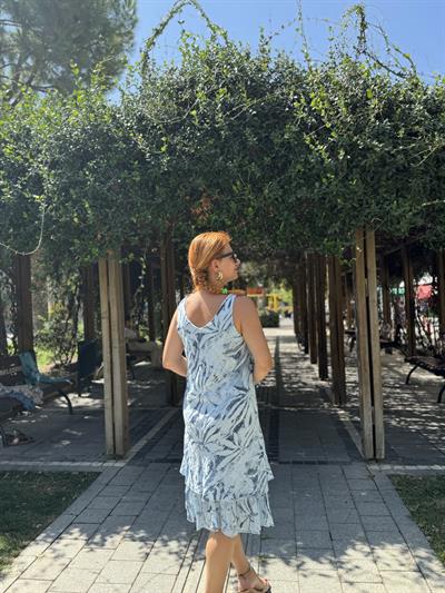 5013 PREMIUM İTALYAN PAMUK ÖN ARKA V ELBİSE AÇIK MAVİ 46 BEDENE KADAR UYUMLU