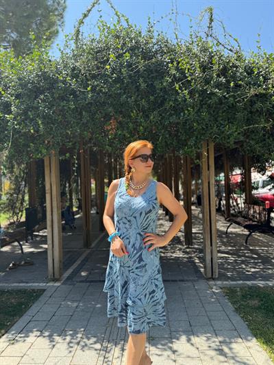 5013 PREMIUM İTALYAN PAMUK ÖN ARKA V ELBİSE MAVİ 46 BEDENE KADAR UYUMLU