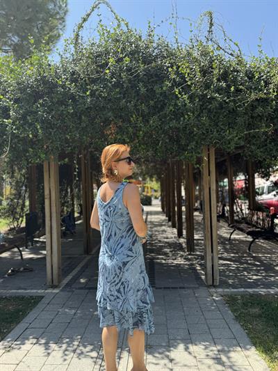 5013 PREMIUM İTALYAN PAMUK ÖN ARKA V ELBİSE MAVİ 46 BEDENE KADAR UYUMLU