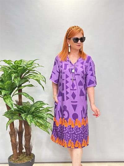 5022 Pamuklu Viskon Elbise