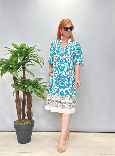 5022 Pamuklu Viskon Elbise