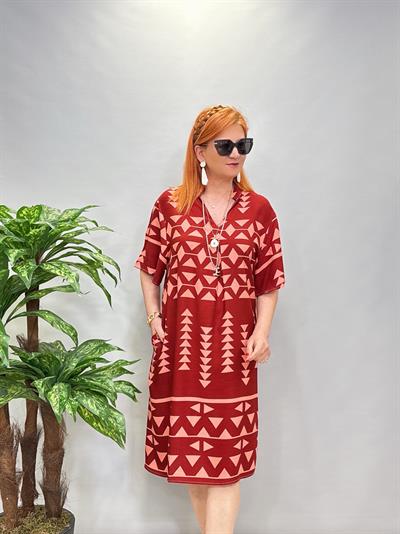 5022 Pamuklu Viskon Elbise