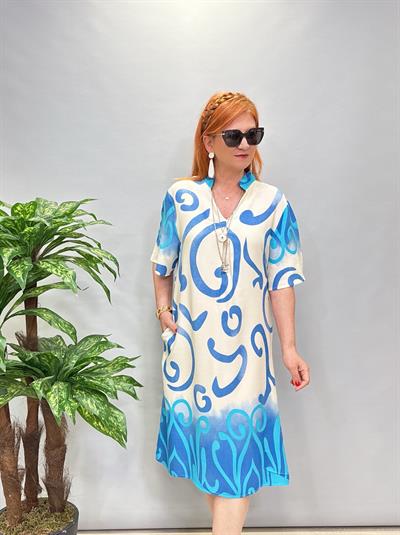 5022 Pamuklu Viskon Elbise