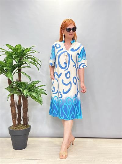 5022 Pamuklu Viskon Elbise