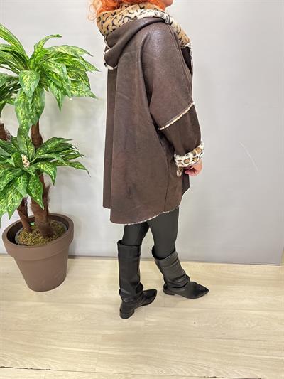 5025 Kürk Leopar Detay Kaban Acı Kahve