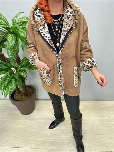 5025 Kürk Leopar Detay Kaban Camel 