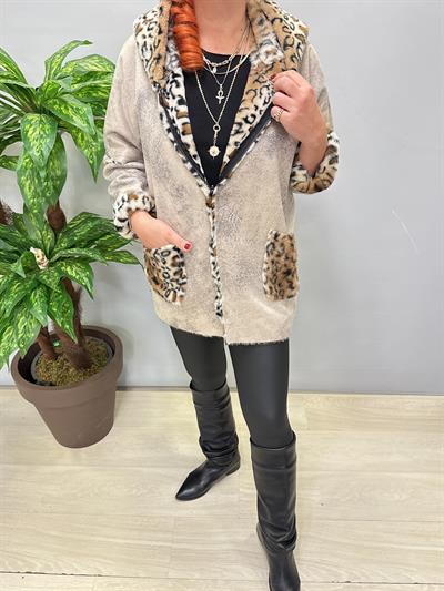 5025 Kürk Leopar Detay Kaban Taş