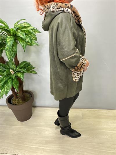 5025 Kürk Leopar Detay Kaban Yeşil