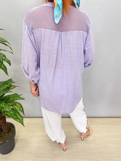 5040 PAMUKLU TASARIM BLUZ LİLA