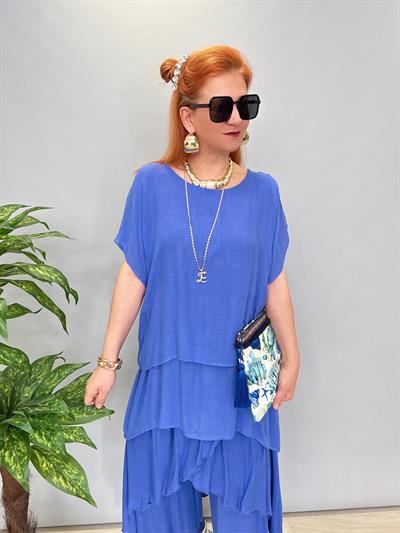 5040 TASARIM BLUZ SAKS MAVİ