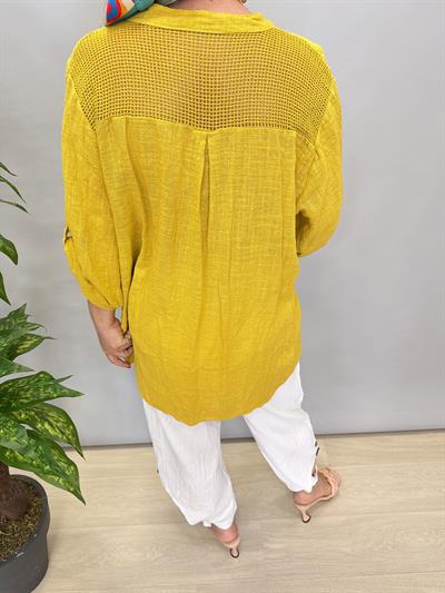 5040 PAMUKLU TASARIM BLUZ YAĞ YEŞİLİ