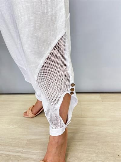 PMK 5040 PAMUKLU TASARIM PANTOLON BEYAZ