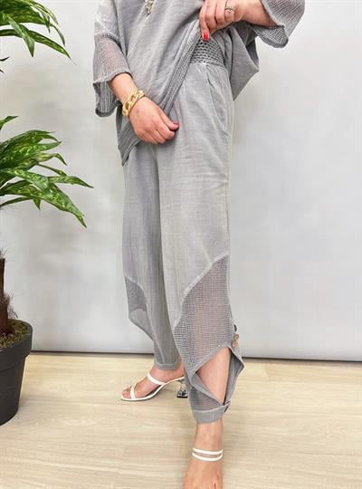 PMK 5040 PAMUKLU TASARIM PANTOLON GRİ