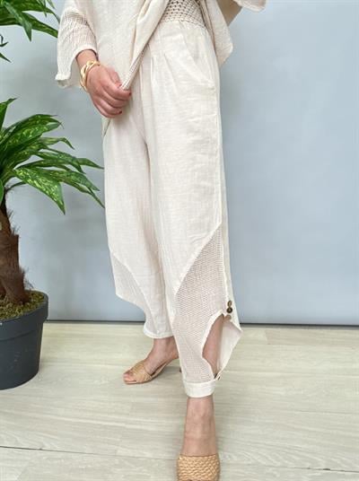 PMK 5040 PAMUKLU TASARIM PANTOLON TAŞ