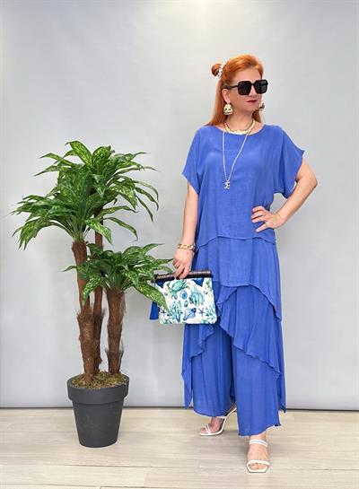 5041 TASARIM PANTOLON SAKS MAVİ