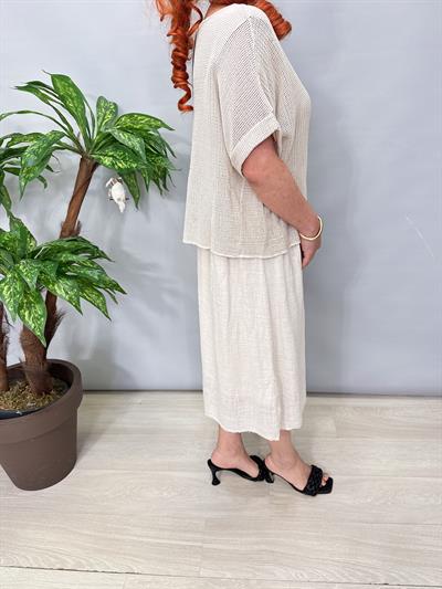 5051 Italyan Pamuklu Elbise Taş