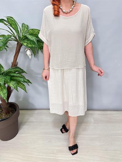 5051 Italyan Pamuklu Elbise Taş