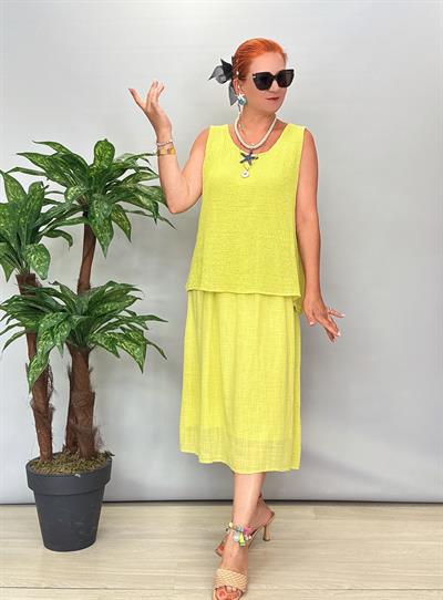 5051 Italyan Pamuklu Elbise Yeşil