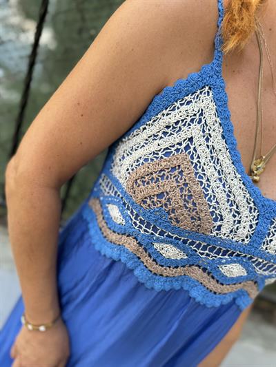 5055 PREMIUM İTALYAN İPEK TASARIM ELBİSE  MAVİ  36/42 BEDEN ARASI UYUMLUDUR