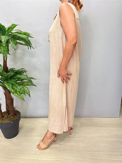 5120 Pamuklu Elbise Taş