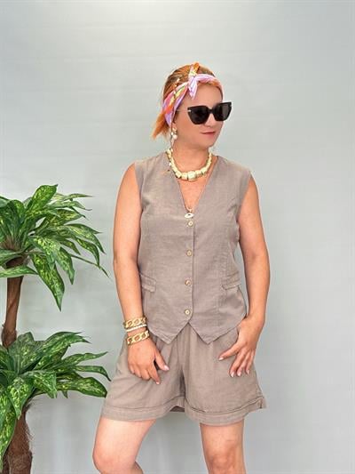 5520 Pamuklu Şort Vizon