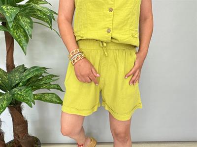 5520 Pamuklu Şort Yeşil Tonu