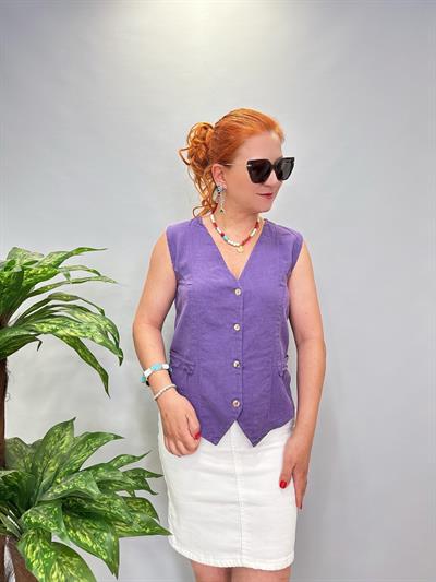 5520 Pamuklu Yelek Mor