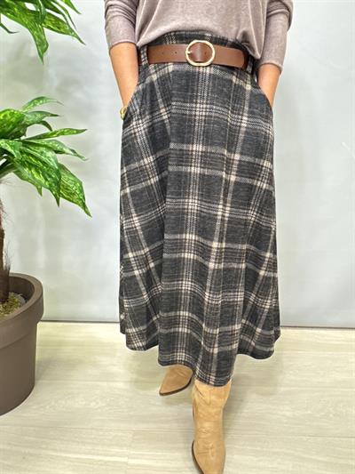 5542 Ekoseli Etek Yeşilli Kahveli 