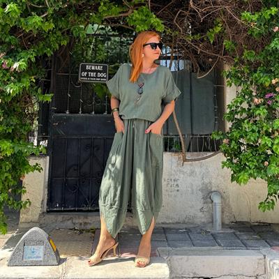 5600 V PAÇA  PAMUKLU  PANTOLON  HAKİ  44 BEDENE KADAR UYUMLUDUR boyum 1.64 