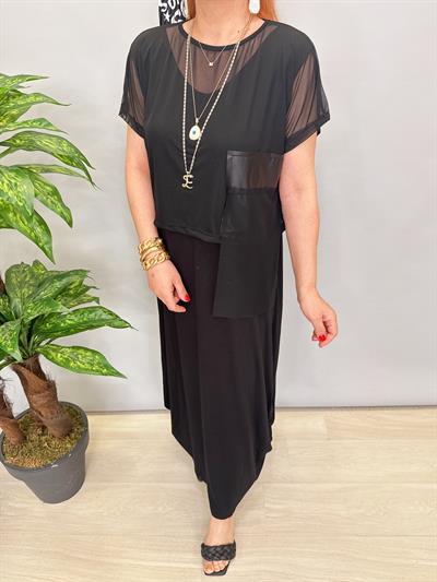 6012 ÖZEL TASARIM ELBİSE SİYAH 