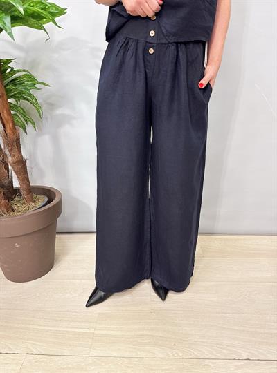 6014 Italyan Yelekli Keten Takım lacivert