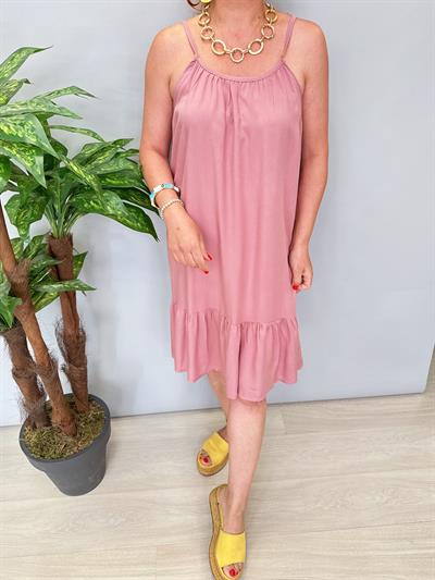 6023 Pamuklu Viskon Elbise Gül kurusu