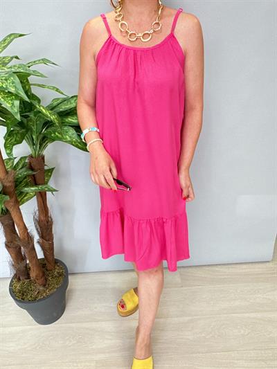 6023 Pamuklu Viskon Elbise Pembe