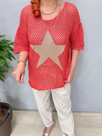 6030 Italyan Yıldız Detay File Bluz Yavruağzı