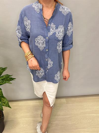 6035 İTALYAN PAMUKLU GÖMLEK İNDİGO