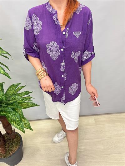6035 İTALYAN PAMUKLU GÖMLEK MOR
