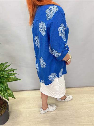 6035 İTALYAN PAMUKLU GÖMLEK SAKS MAVİ