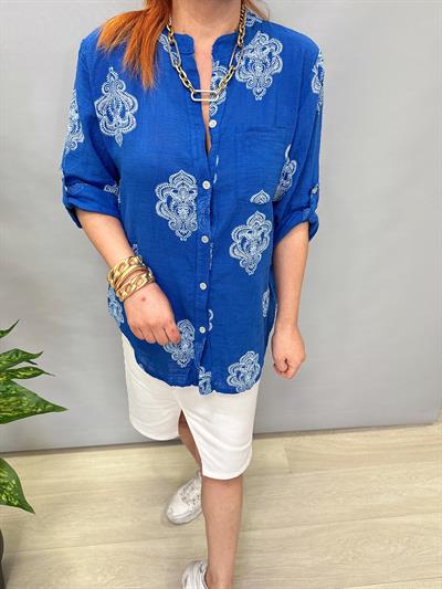 6035 İTALYAN PAMUKLU GÖMLEK SAKS MAVİ