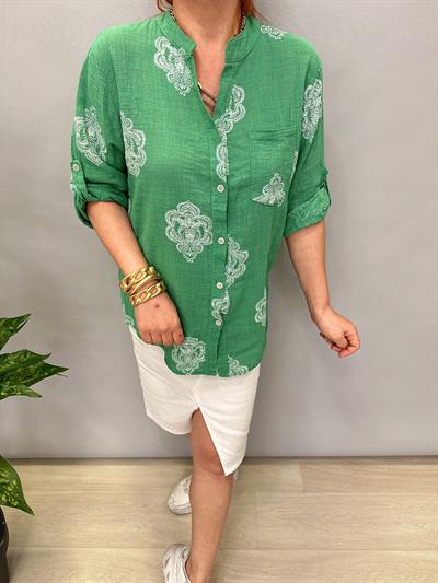 6035 İTALYAN PAMUKLU GÖMLEK YEŞİL