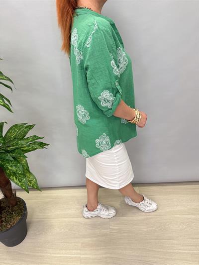 6035 İTALYAN PAMUKLU GÖMLEK YEŞİL