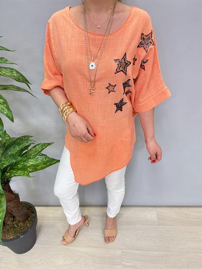 6042 PAMUKLU ASİMETRİK BLUZ YAVRU AĞZI