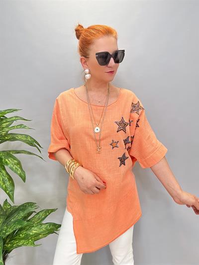 6042 PAMUKLU ASİMETRİK BLUZ YAVRU AĞZI