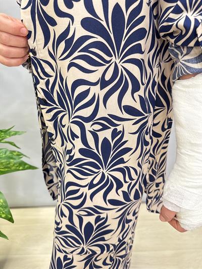 6075 VİSKON GÖMLEK TAKIM LACİVERT