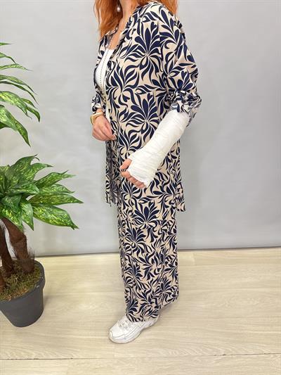 6075 VİSKON GÖMLEK TAKIM LACİVERT