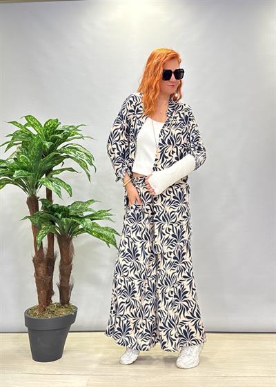 6075 VİSKON GÖMLEK TAKIM LACİVERT