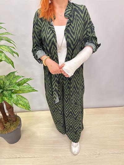 6075 VİSKON GÖMLEK TAKIM YEŞİL  