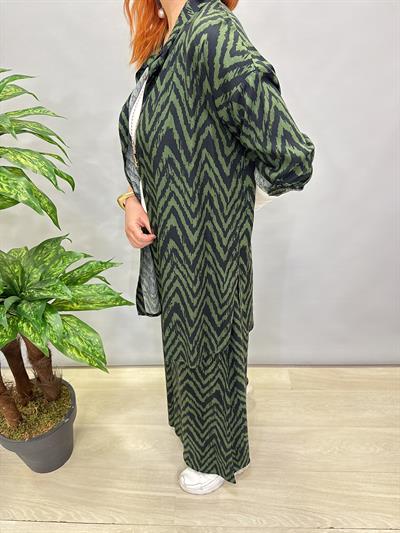 6075 VİSKON GÖMLEK TAKIM YEŞİL  