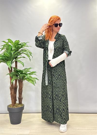 6075 VİSKON GÖMLEK TAKIM YEŞİL  