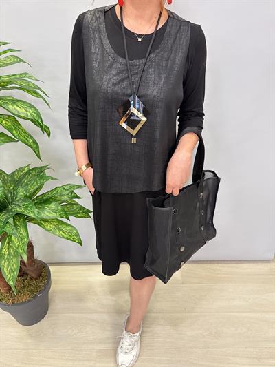 MNS 6077 3LÜ TAKIM ELBİSE  SİYAH (KOLYE YELEK DAHİLDİR)